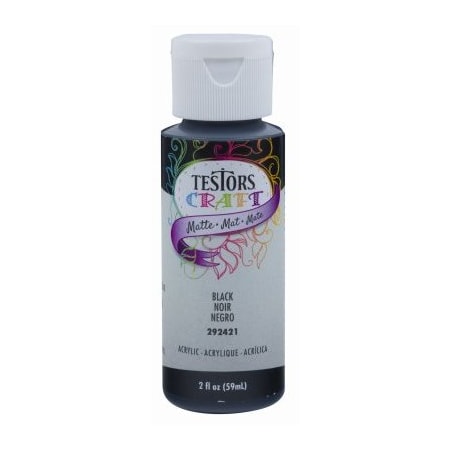 Testors 2OZ BLK Matte Acr Paint 292421A